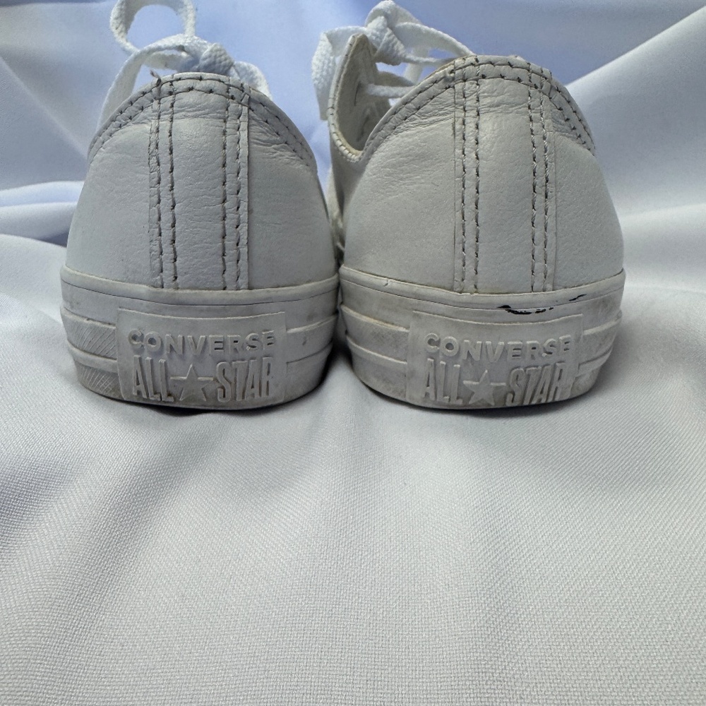 Converse Chuck Taylor All Star Low Top Sneaker White Leather Size 6 - Picture 7 of 10